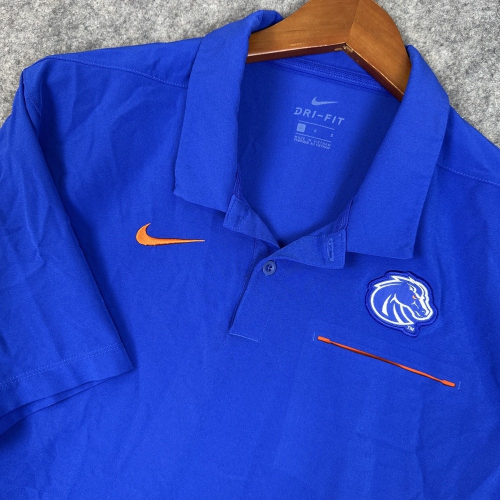 Nike Polo Shirt Mens L Blue Boise State Broncos On Field Dri-FIT AR8874-480